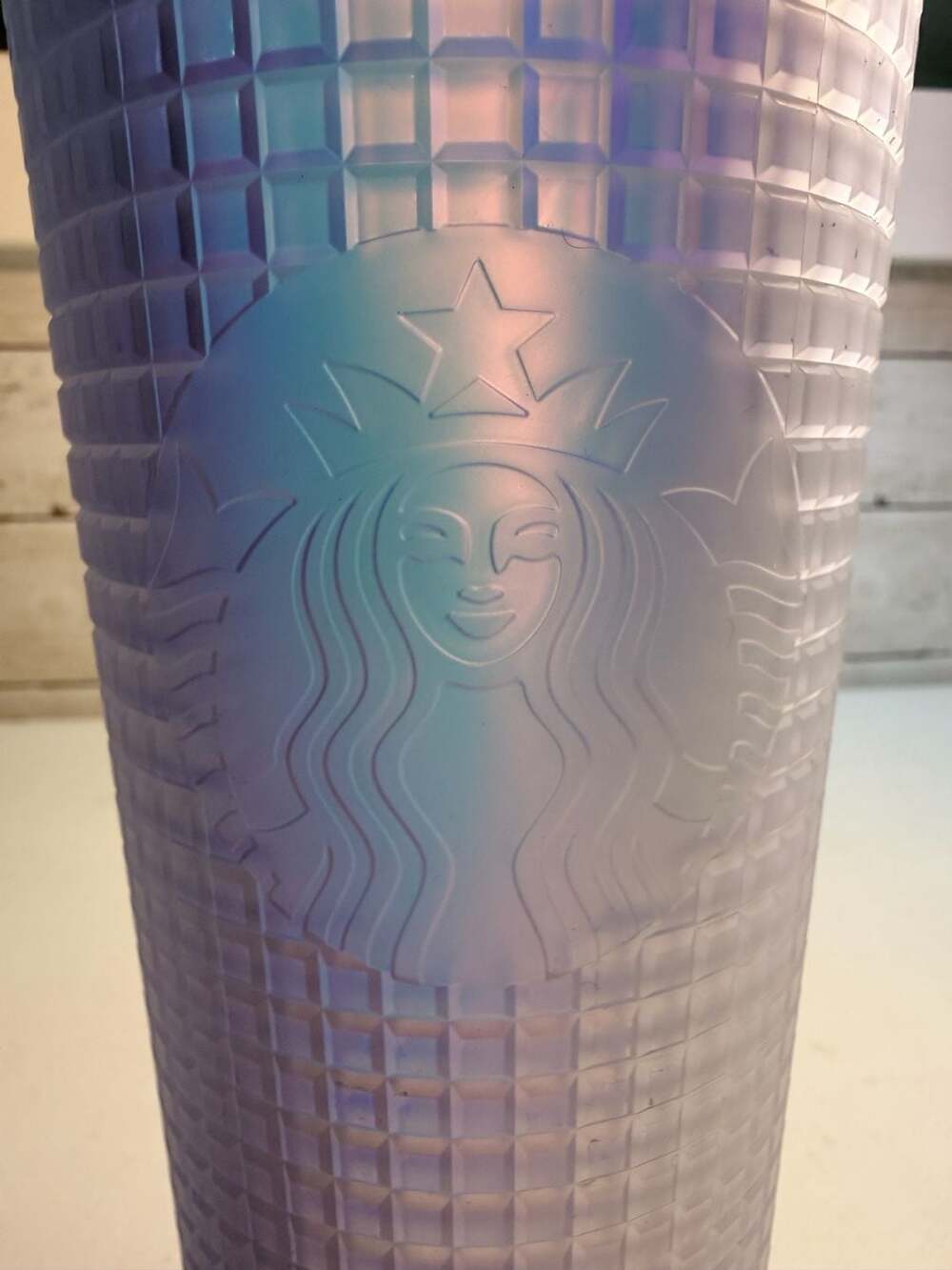 Starbucks 2020 Holiday‎ Iridescent Lilac Grid Cold Cup Tumbler 24oz